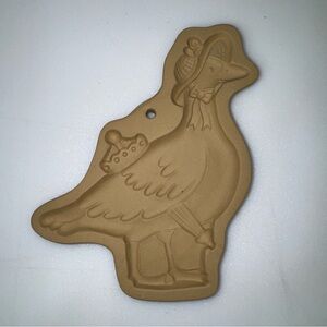 Vintage Brown Bag Cookie Art Mold 1992 Mother Goose Puddle Duck Cottagecore